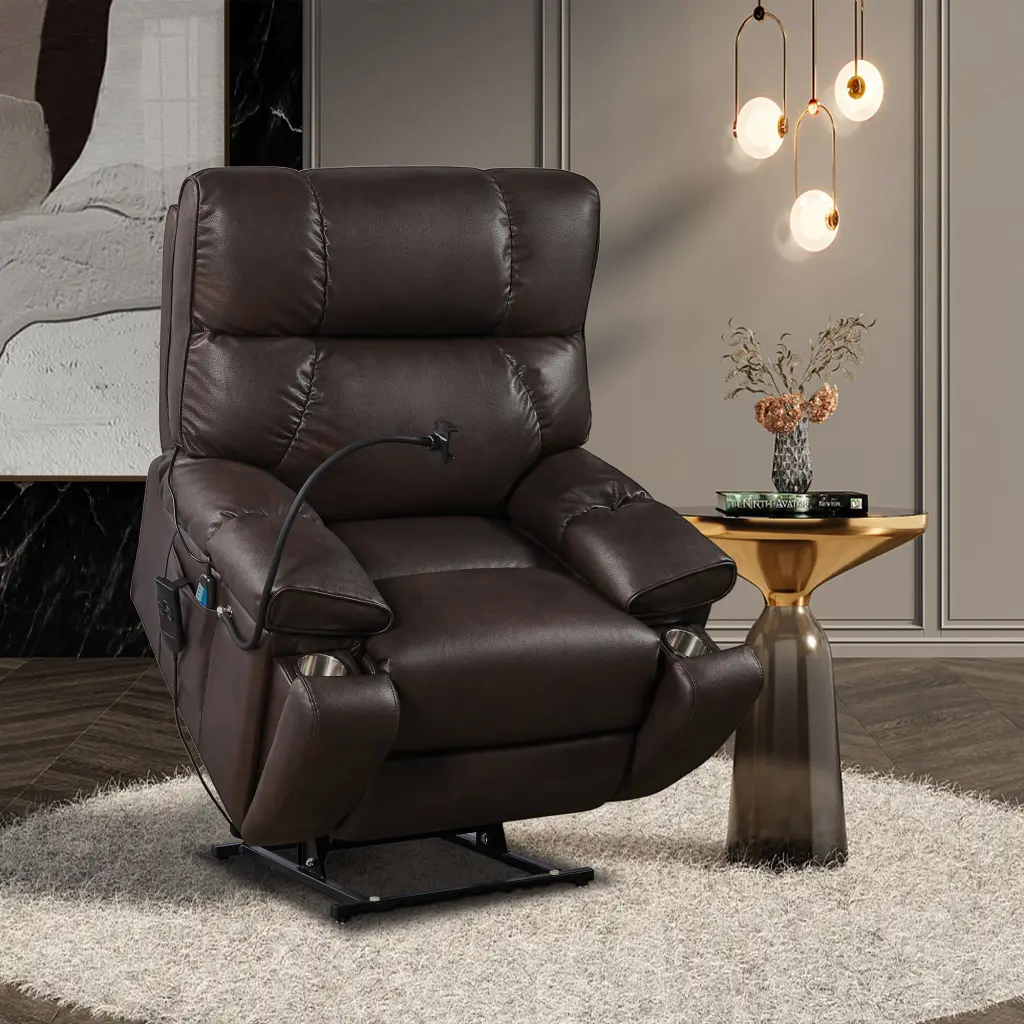Electric Power Lift Recliner Chair Phone Holder Comfortable Seating liyasifurnitureco.-ltd.