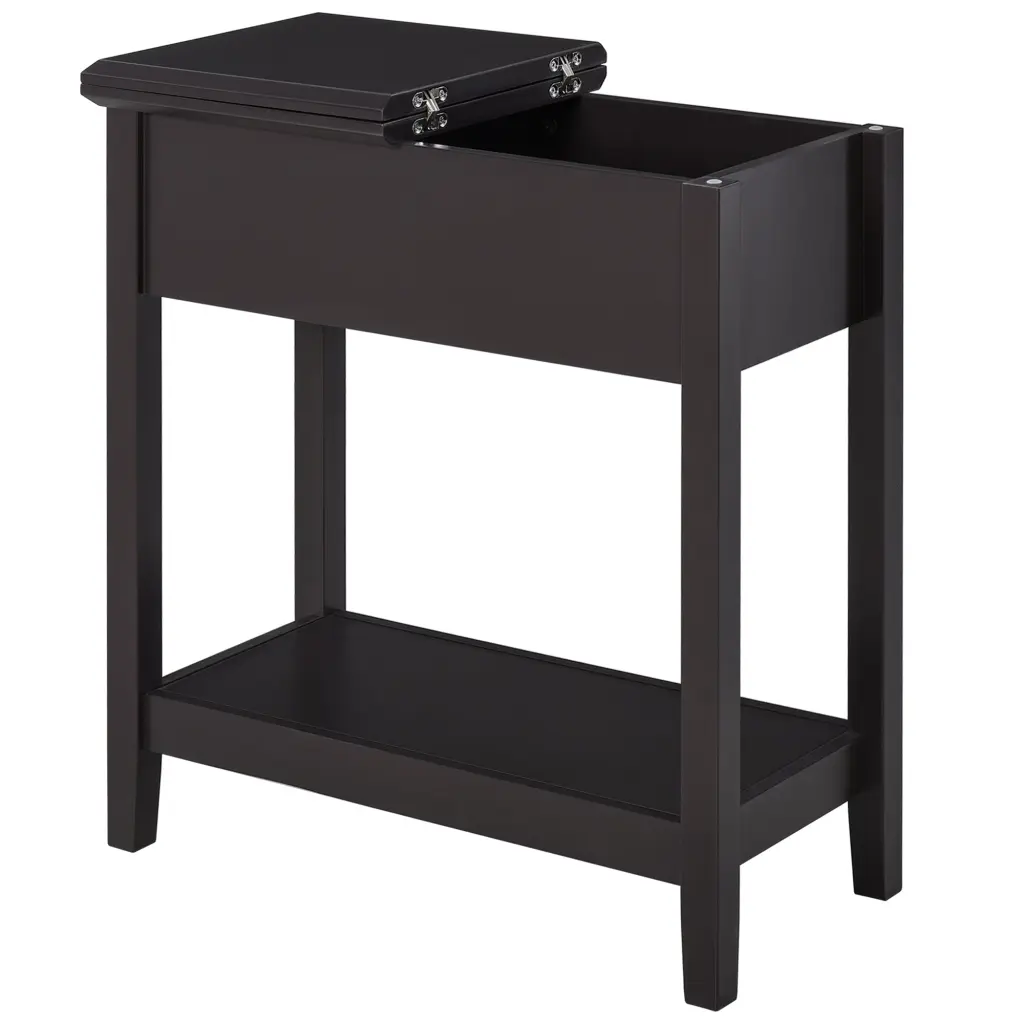 Homcom End Table Narrow Side Table Flip Top Storage Cabinet aosom business