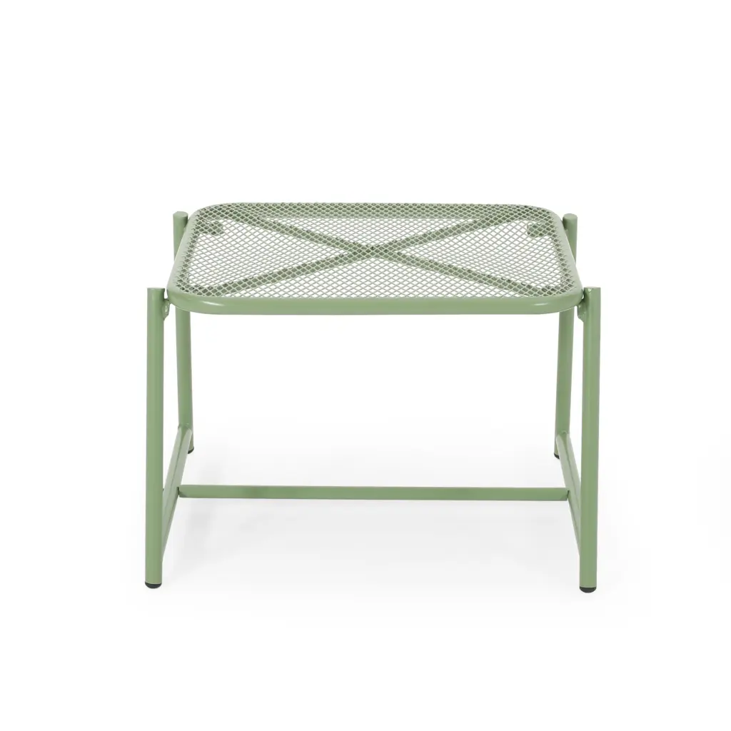 Kincaid 13 Inch Green Iron Side Table Industrial End Table Living Room nh-kisa