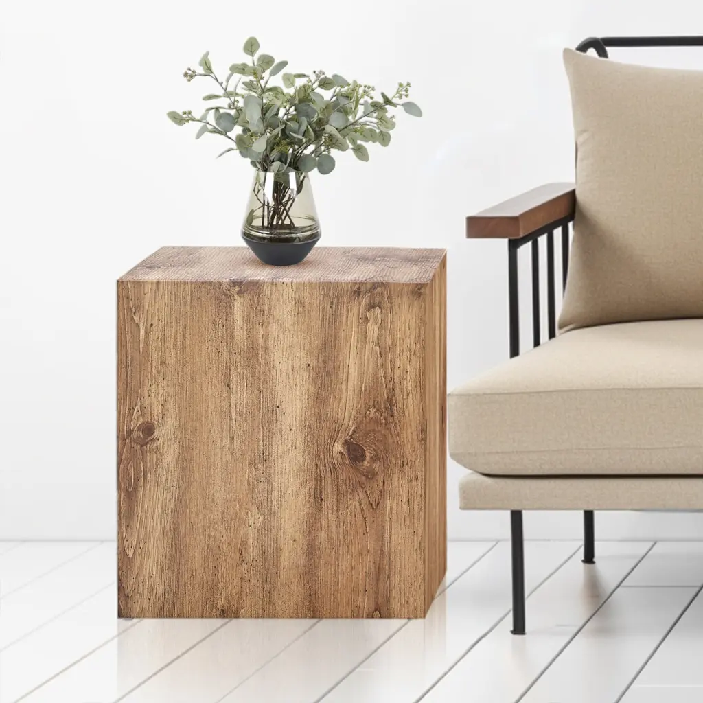 Square Stool & Coffee Tables 15.7 Inch Sofa End Table Mid Century Rustic rnb