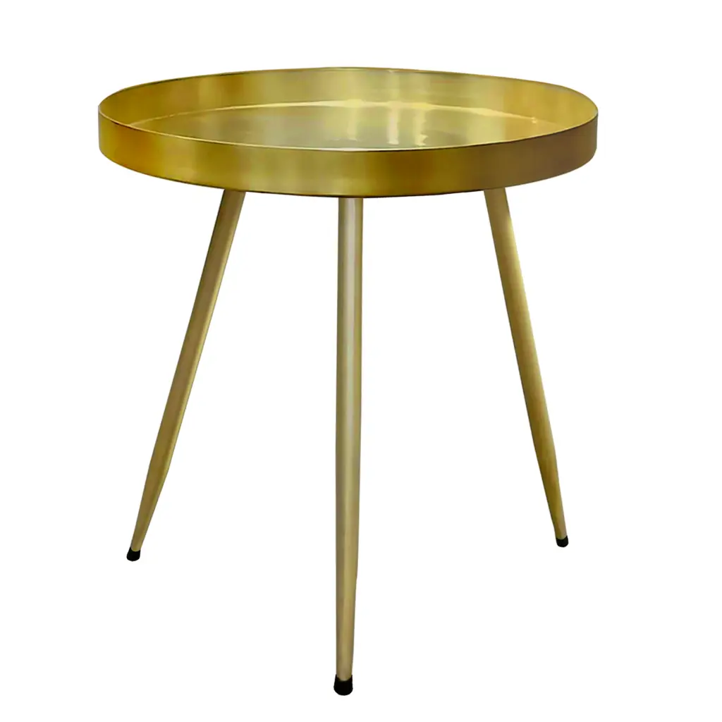 Enid 19 Inch Side End Table Tray Top Iron Brass Plating Modern Style royal hampton