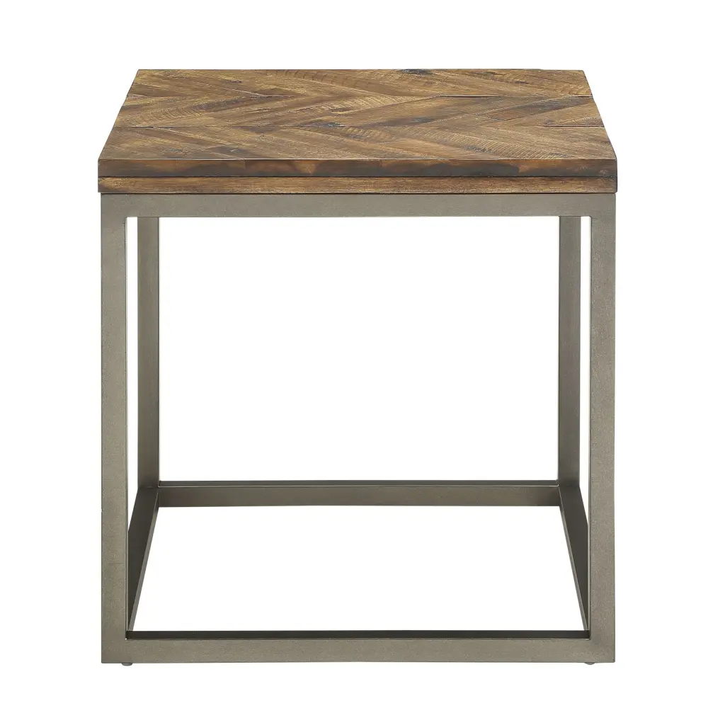 Lorenza End Table Brown Brown Steel steve silver furniture