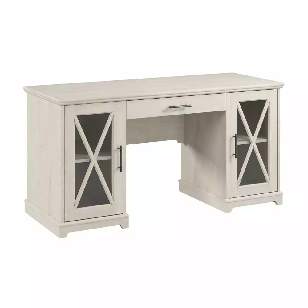 Bush Lennox Engineered Wood Desk Keyboard Tray Linen White Oak Bush Furniture
