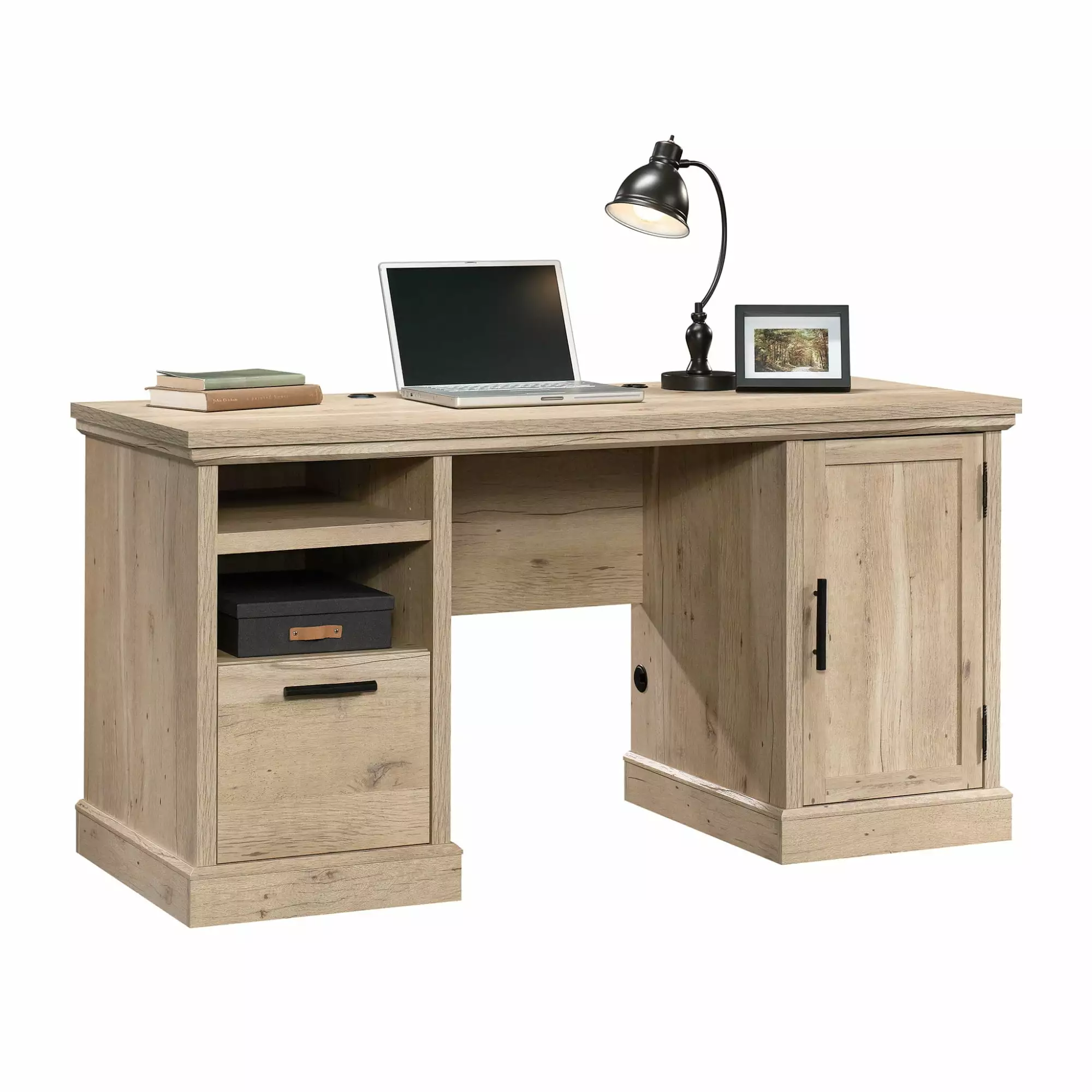 Sauder Aspen Post Engineered Wood Computer Desk Prime Oak - Modern Home Office Desk