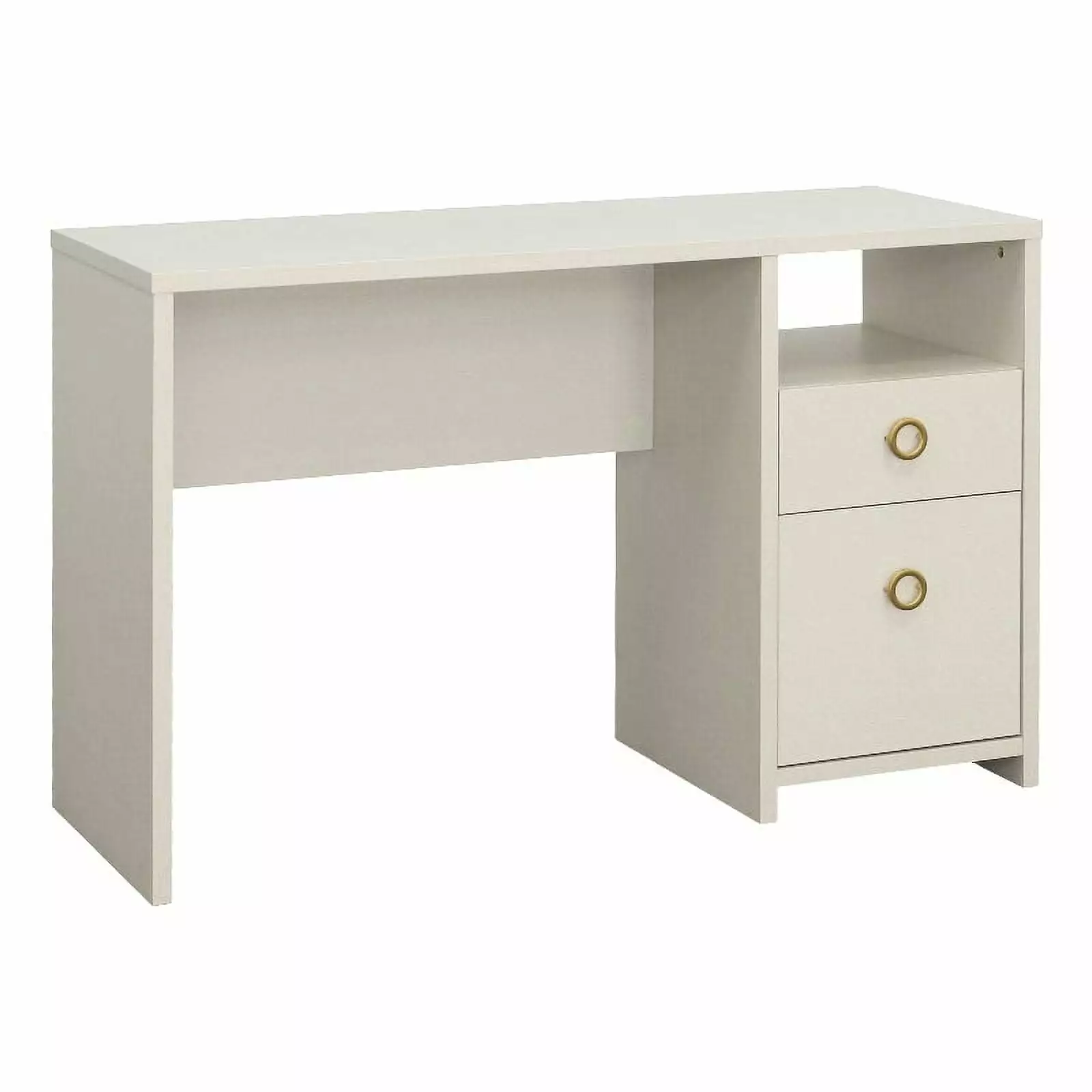 Sauder Grand Coast Engineered Wood Desk Dove Linen/Off White Finish