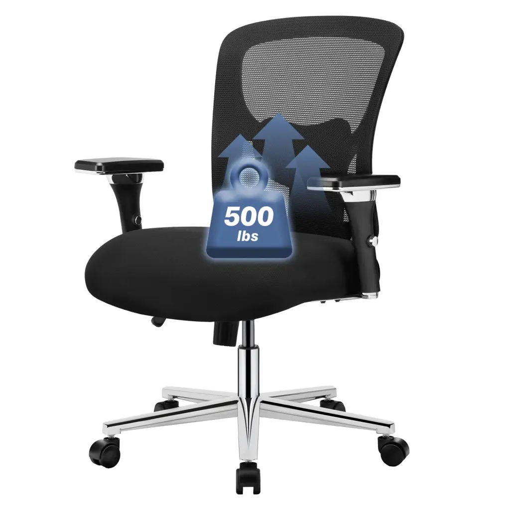 Heavy Duty Mesh Ergonomic Computer Chair Waist Support 500 lb Capacity w2201