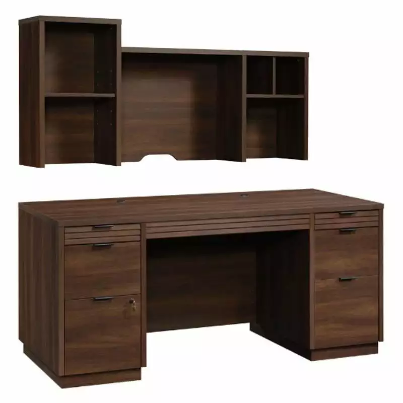 Home Square 2-Piece Executive Desk Set Computer Desk Hutch Office Furniture