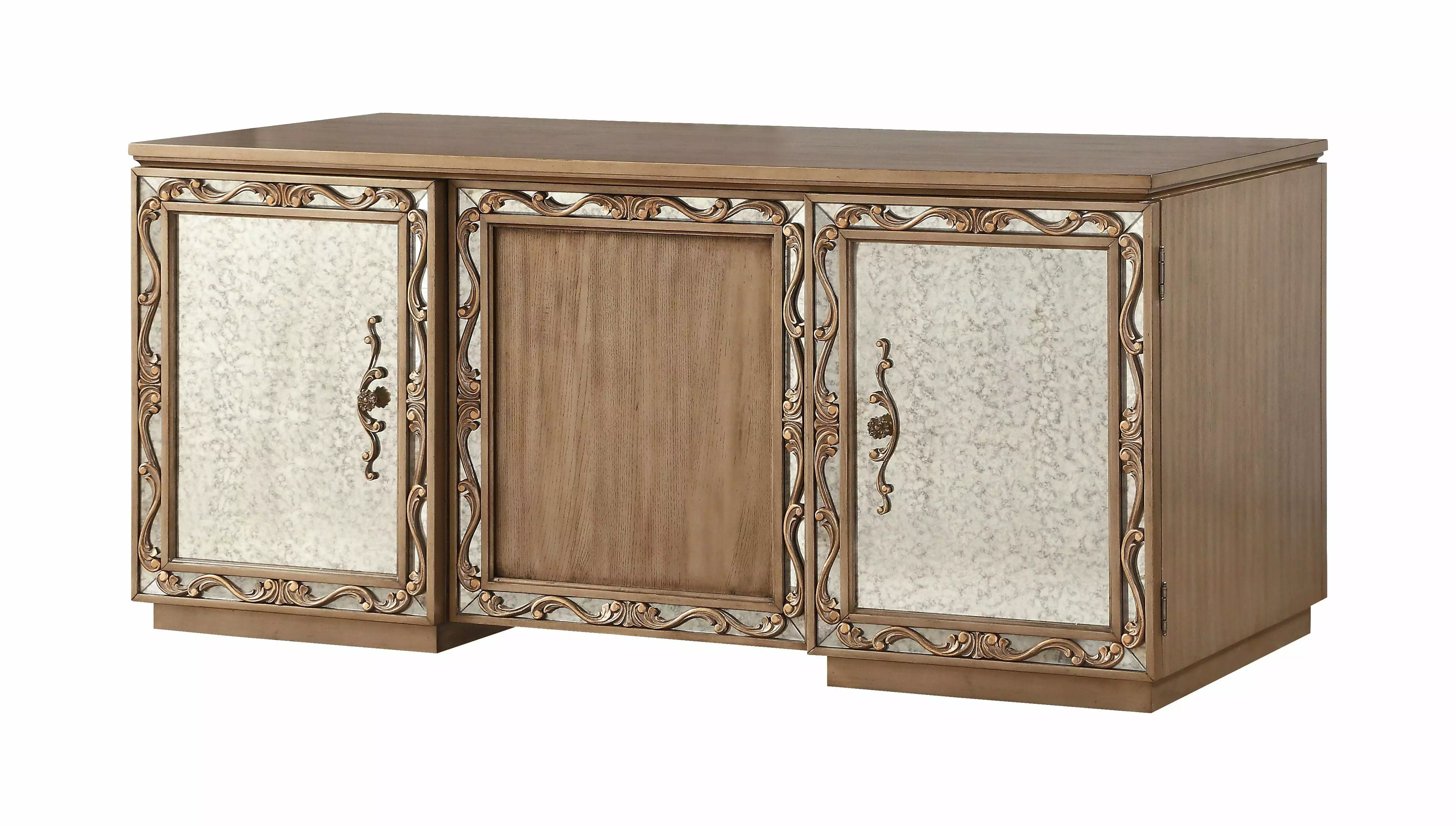 ACME Orianne Executive Desk Antique Gold - Stylish Office Desk Acme Furniture