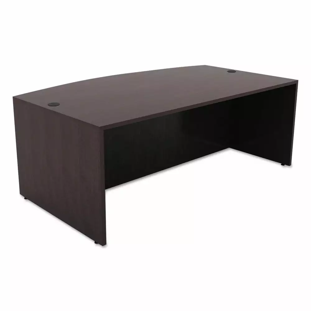 Alera Valencia Series Bow Front Desk Shell 71 x 41.38 x 29.63 Espresso Office Desk
