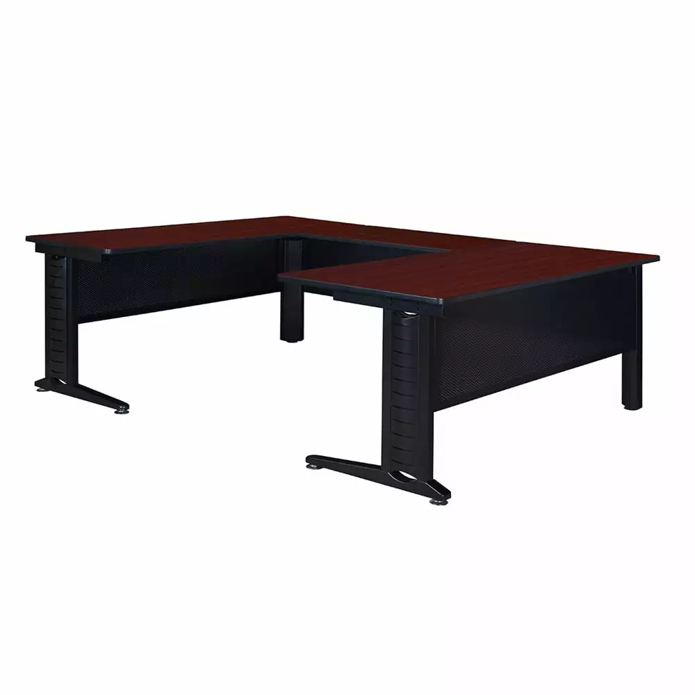Belen Kox Fusion 72 U-Desk Shell 48 Bridge Mahogany