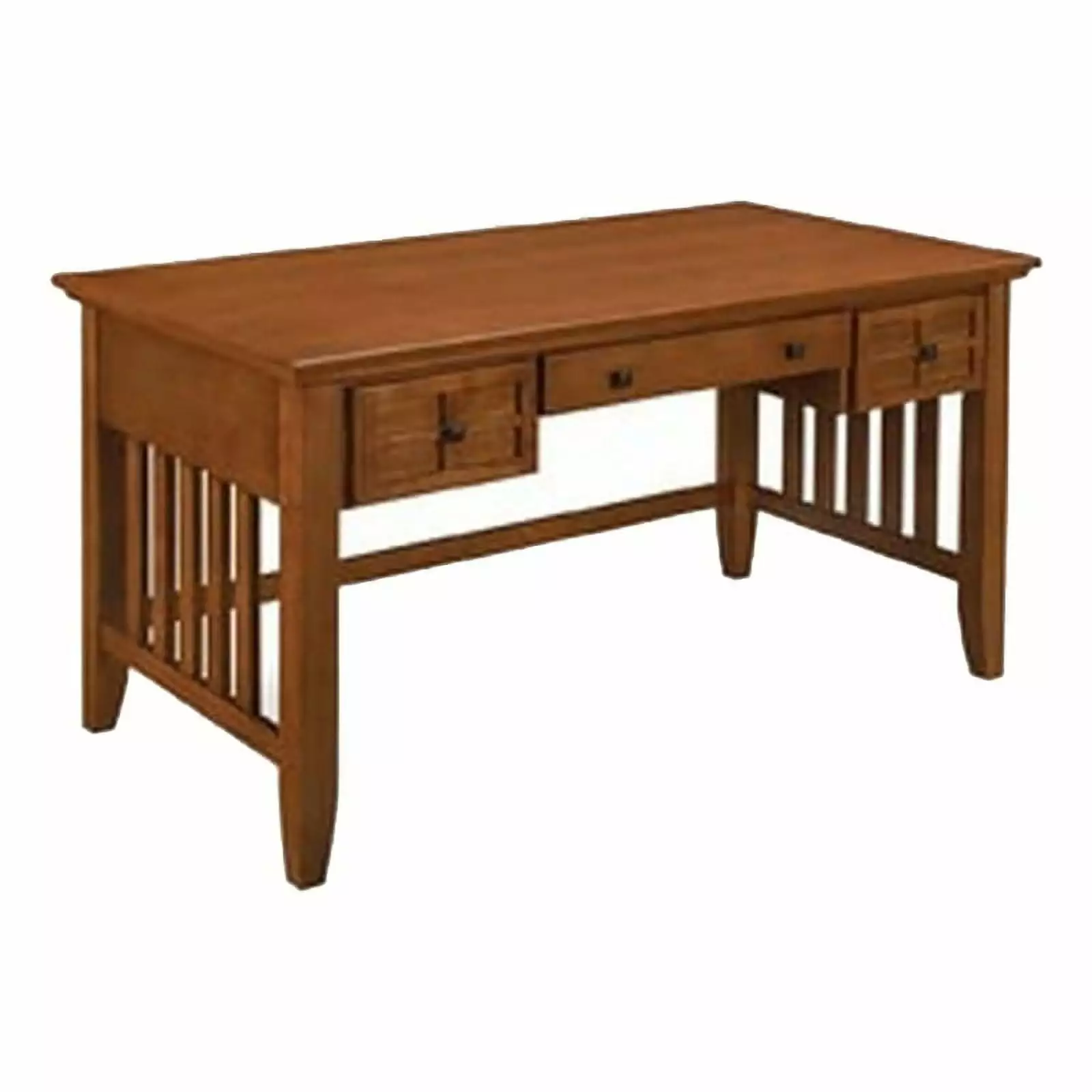 Bowery Hill Executive Desk Style 2-Drawer Wood Desk Cottage Oak - Rustic Office Furniture