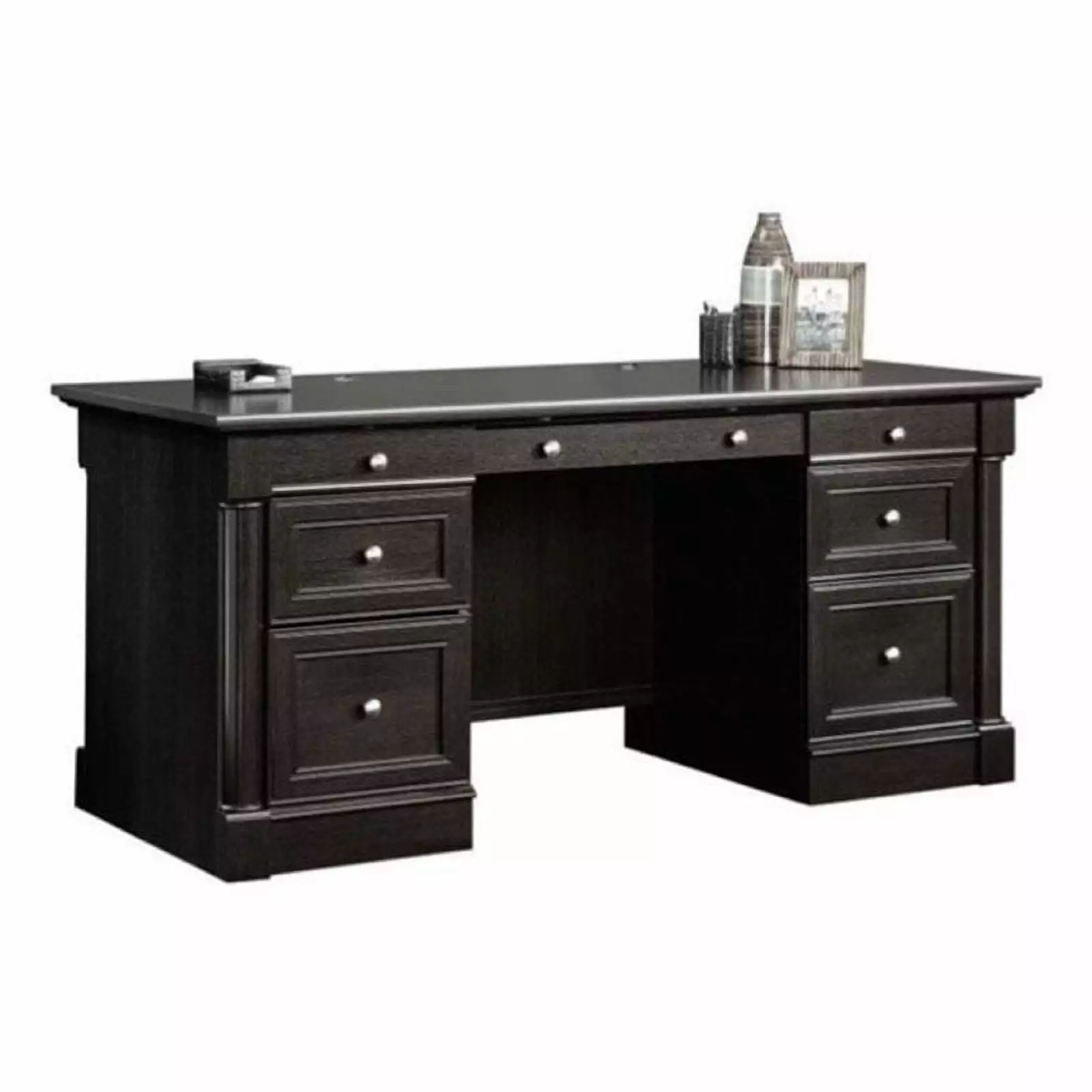 Bowery Hill Wind Oak Executive Desk - Modern Wood Office Desk