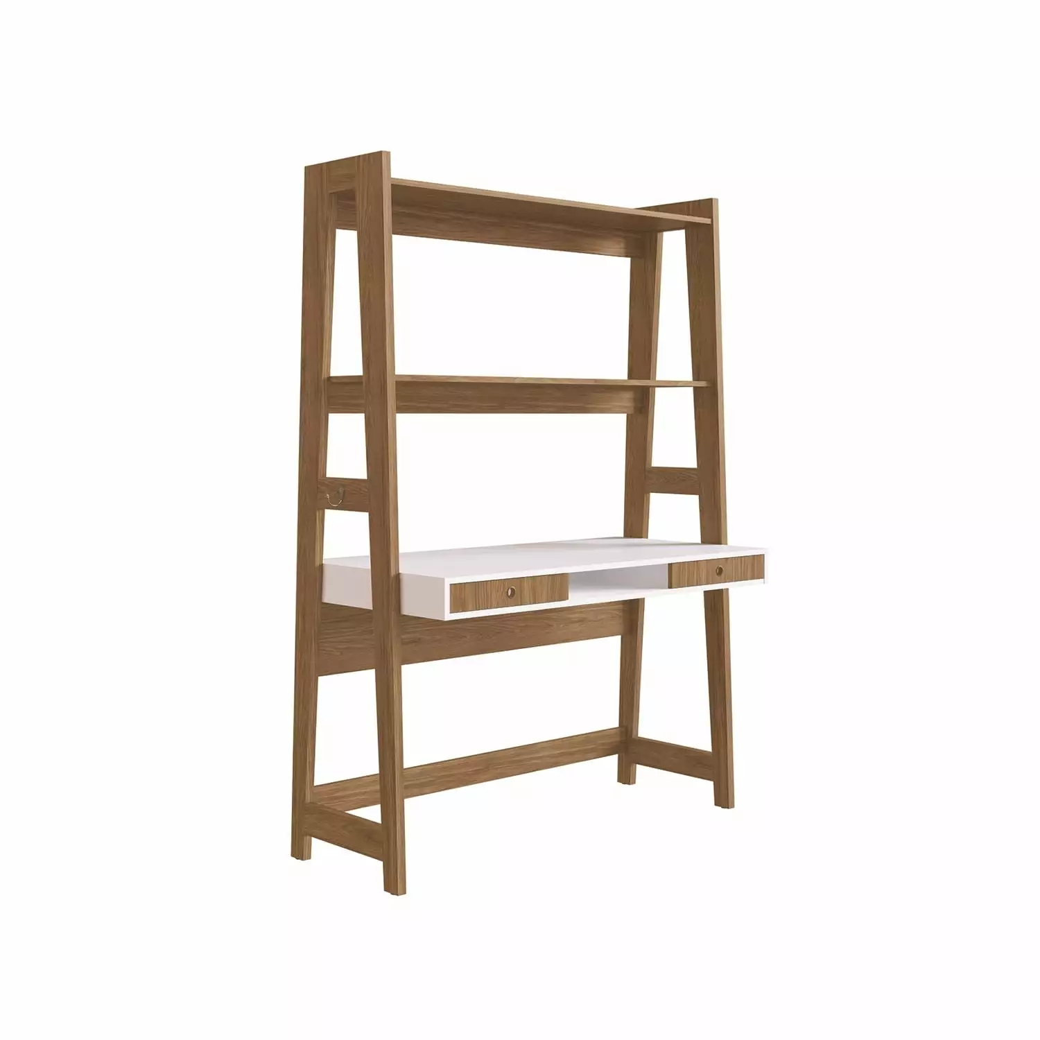 Casabianca Modern Mont Blanc Engineered Wood Office Desk Walnut Finish