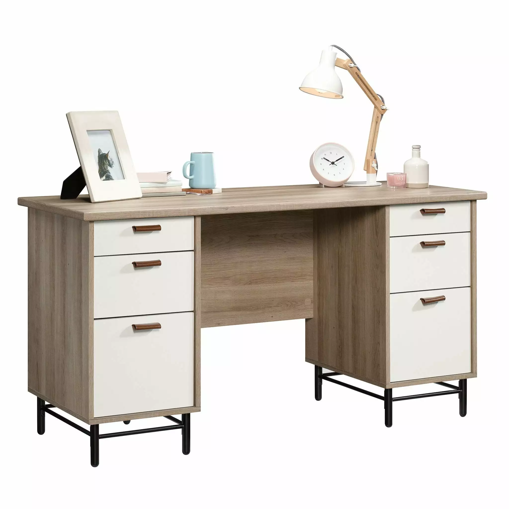CasaSole 56 Wide Executive Desk - Sky Oak Professional Office Desk