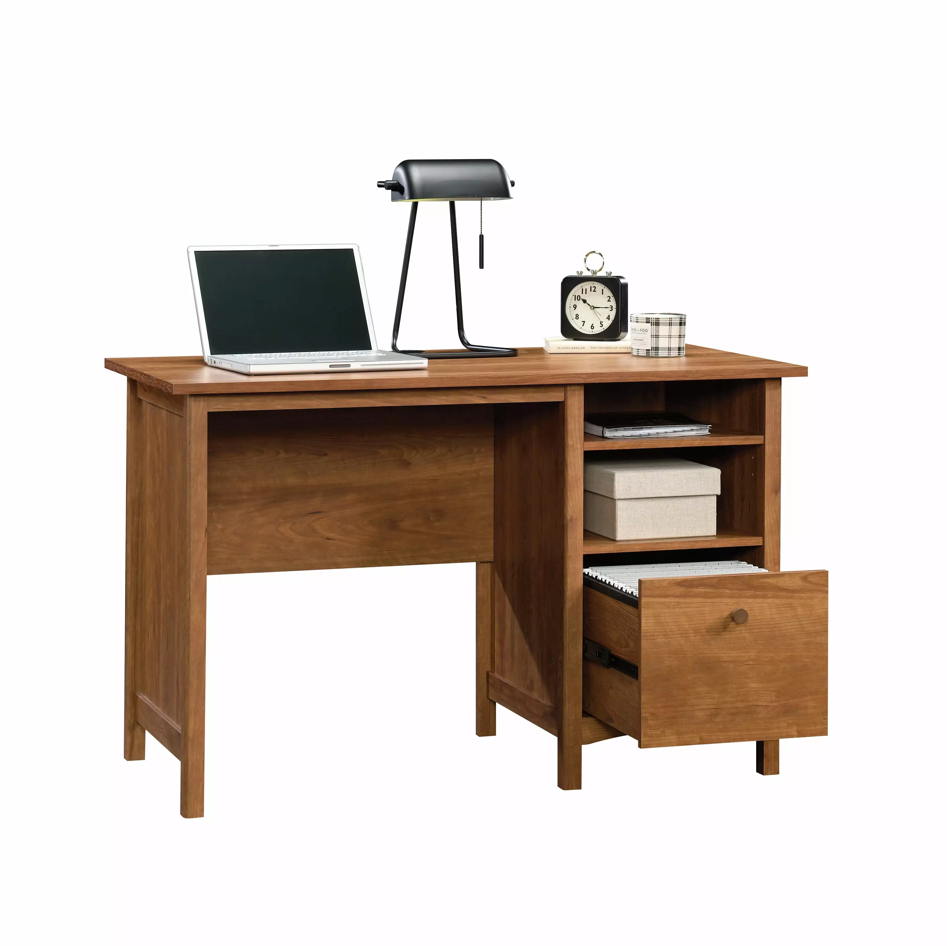CasaSole 47 Wide Single Pedestal Desk Prairie Cherry - Classic Office Desk