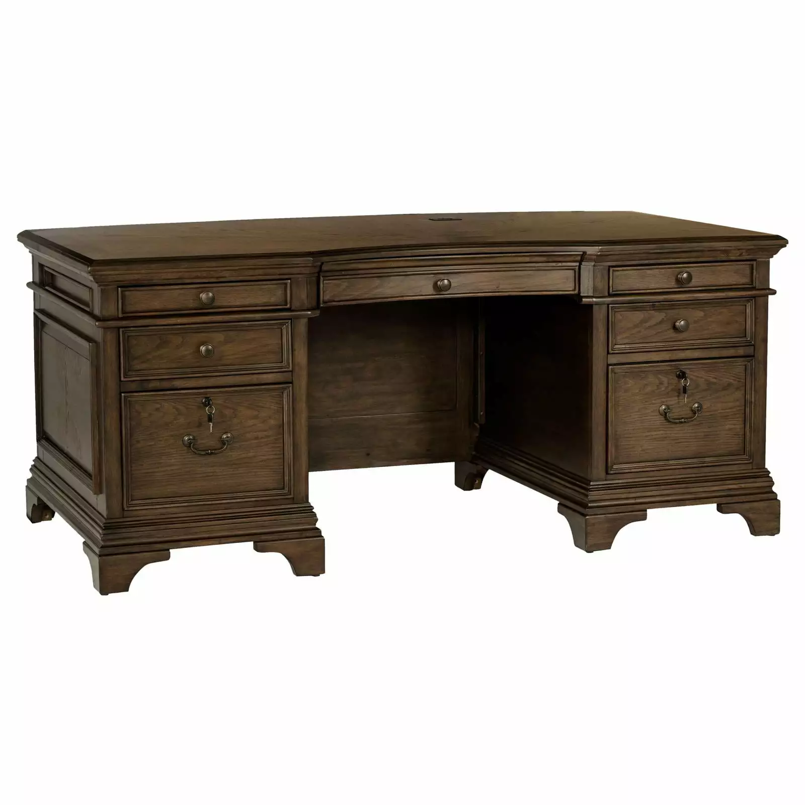 Hartshill Executive Desk File Cabinets Burnished Oak Office Desk Coaster Company