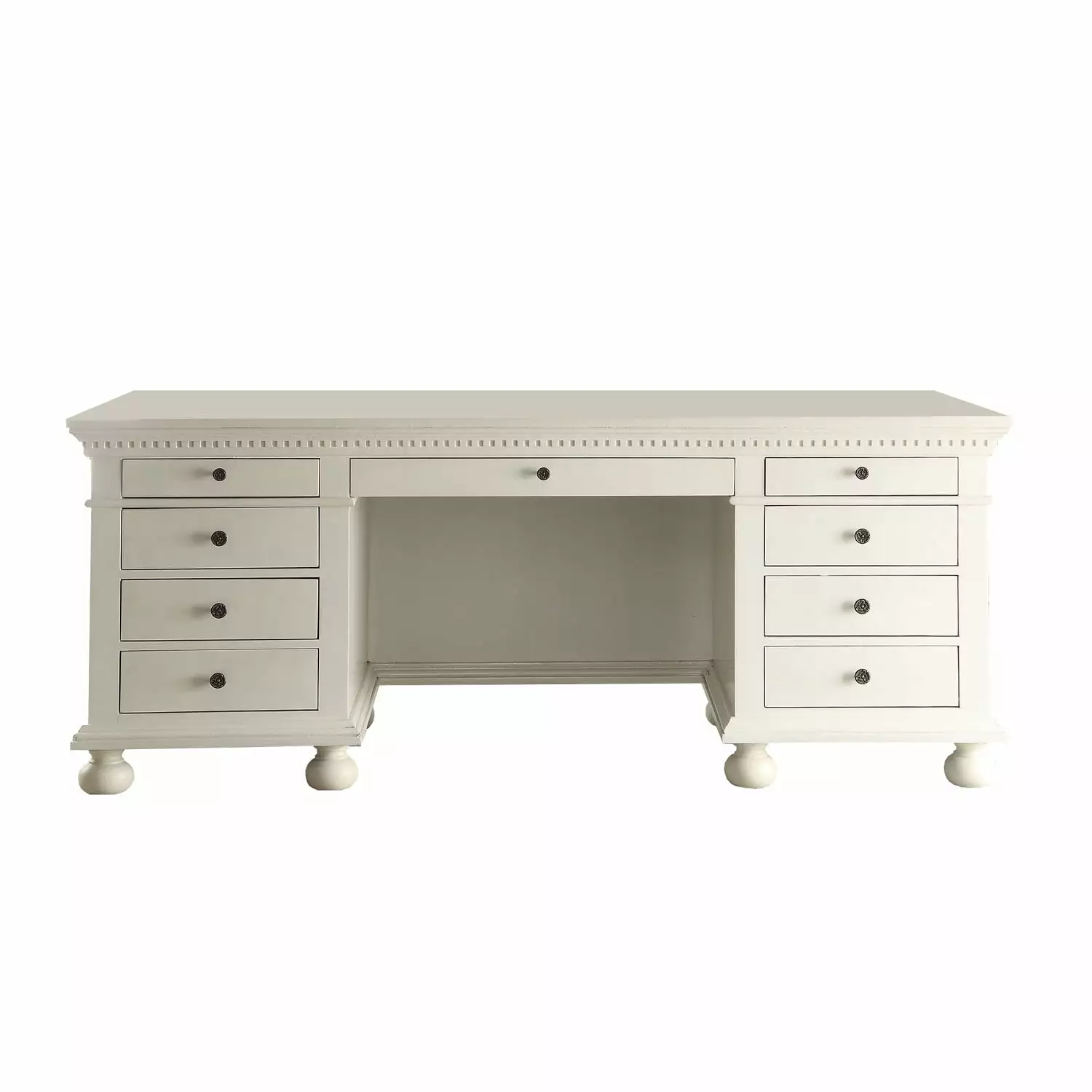 Benjara Smart Looking Executive Desk Cream Modern Office Desk Convenience Concepts