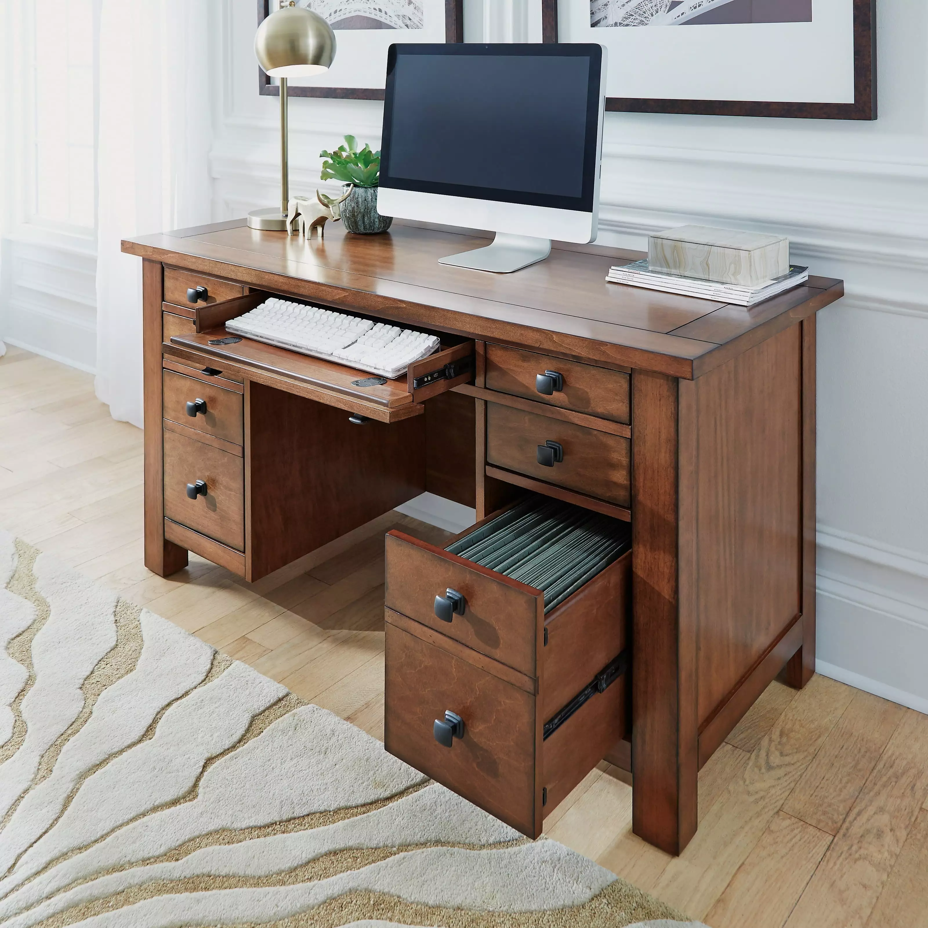 Homestyles Tahoe Executive Pedestal Desk
