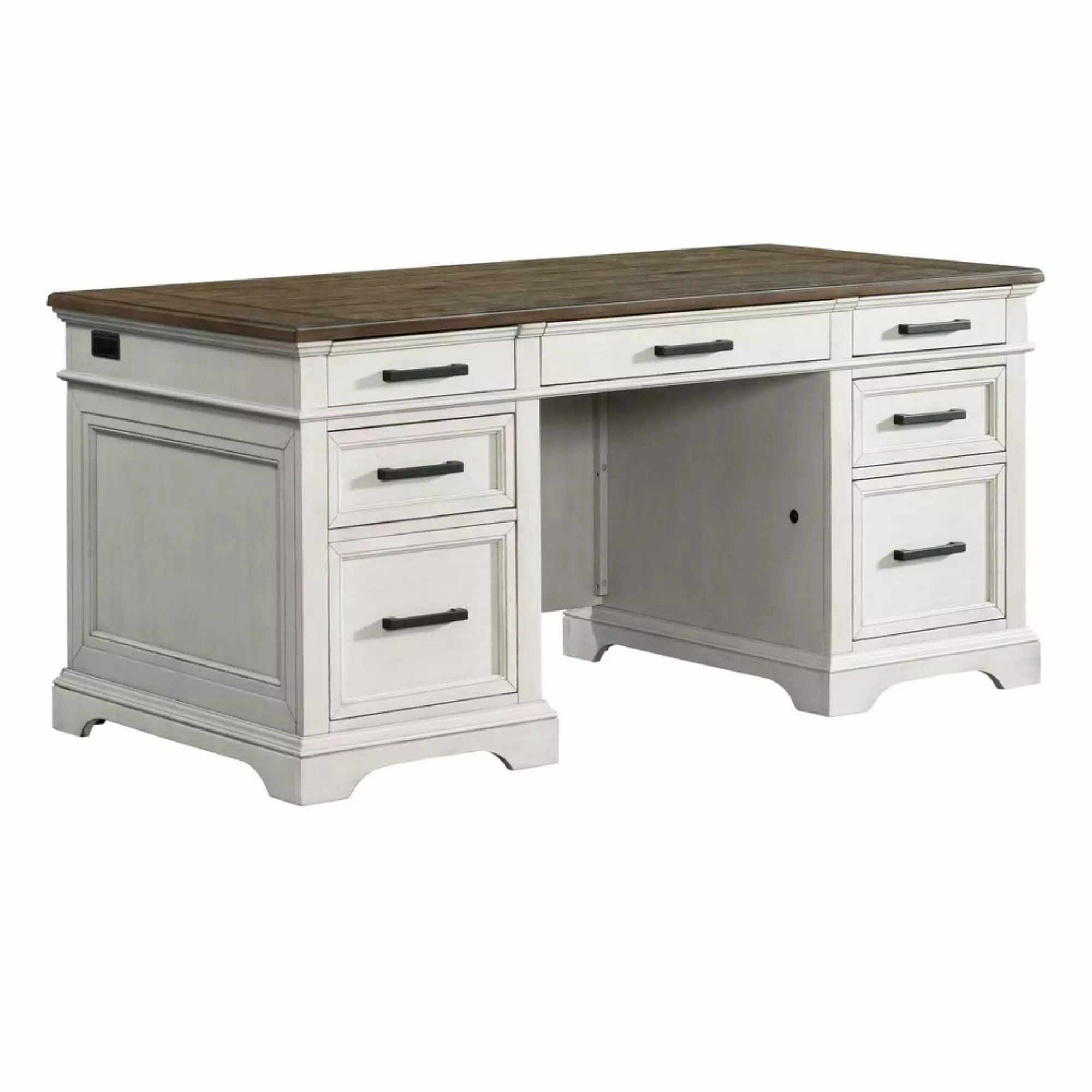 Intercon Furniture Drake Home Office 66 Wood Executive Desk White Oak