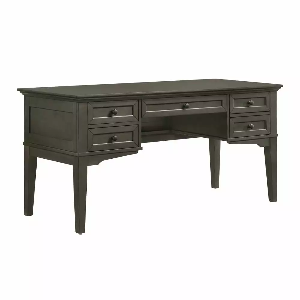 Intercon Furniture San Mateo Home Office 62 Wood Half Ped Exec Desk Gray - Compact Workspace