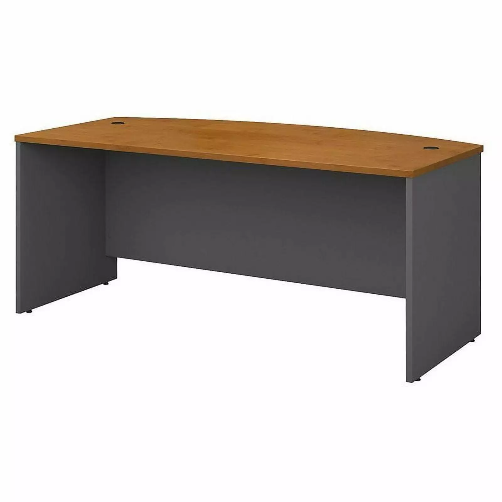 Kingfisher Lane 72 Bow Front Desk Shell Natural Cherry - Elegant Office Furniture