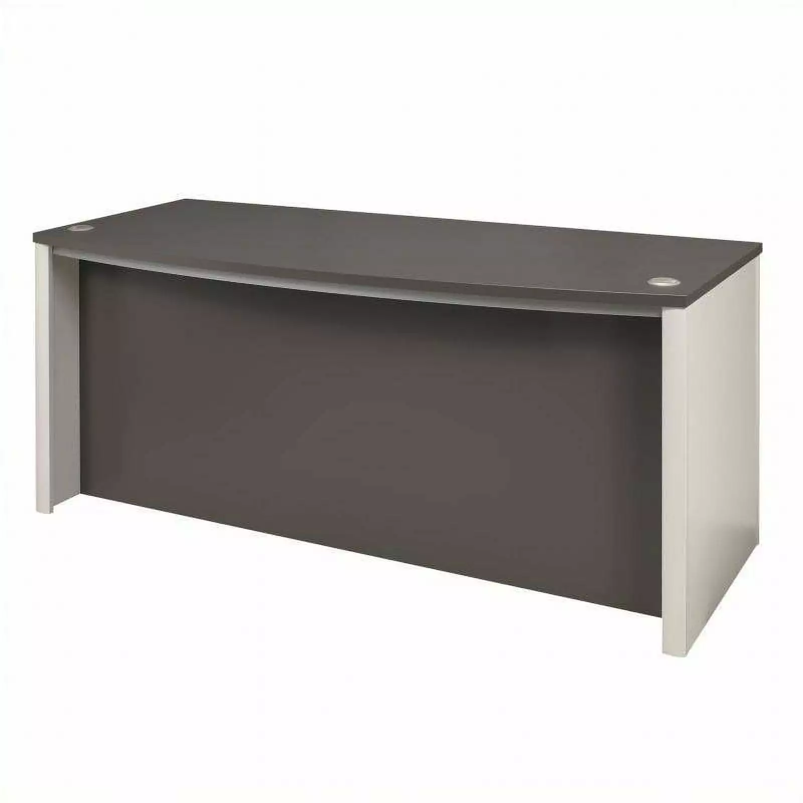 Kingfisher Lane Transitional Wood Executive Desk Slate Gray/Sandstone - Modern Office Desk