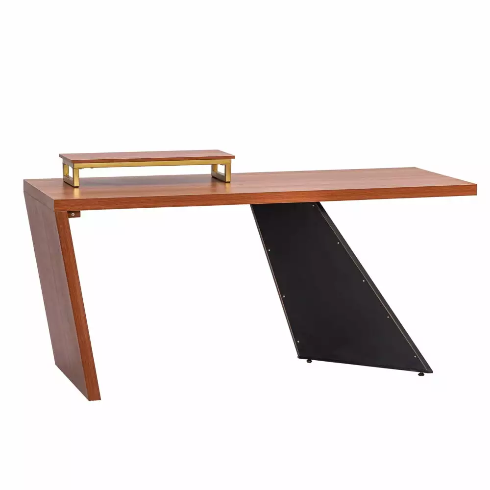 63 Inch Modern Executive Desk Monitor Stand - Rectangular PC Workstation Home Office Kojooin