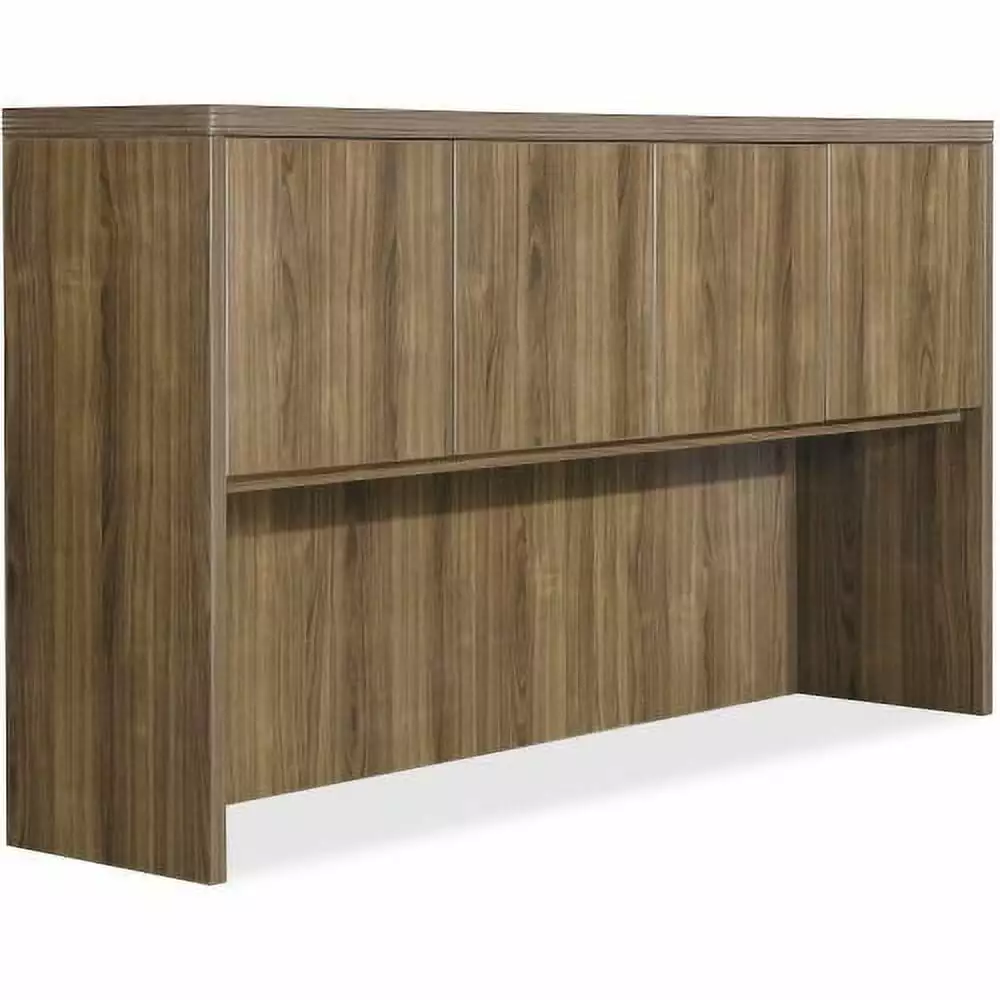 Lorell Chateau Series Walnut Laminate Desking 70.9 x 14.8 x 36.5 Hutch