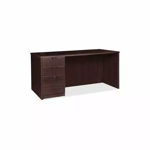 Lorell Prominence 2.0 Espresso Laminate Left-Pedestal Desk 72 x 36 x 29 3 File Drawers