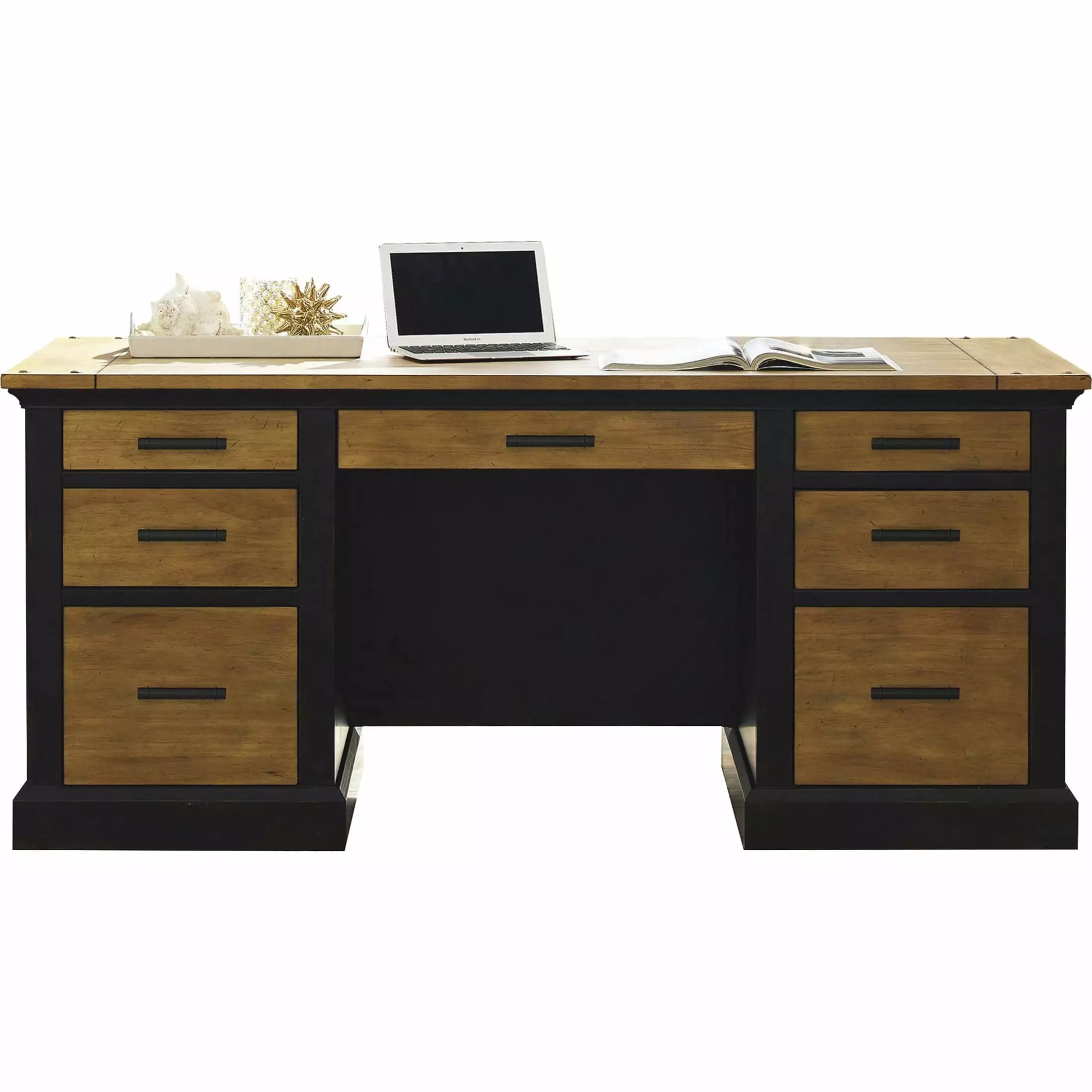 Martin Furniture Toulouse Wood Executive Desk, Black Writing Table Office