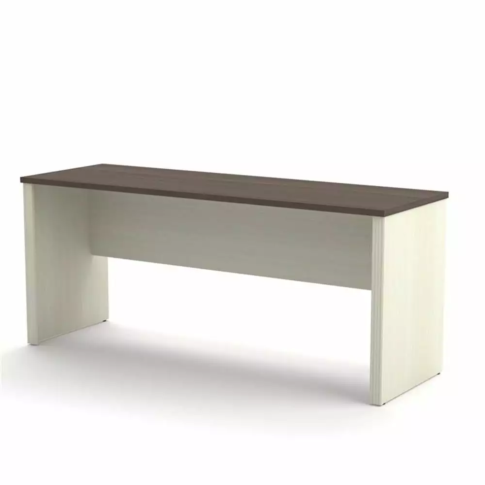 Pemberly Row Contemporary Desk Shell White Chocolate and Antigua