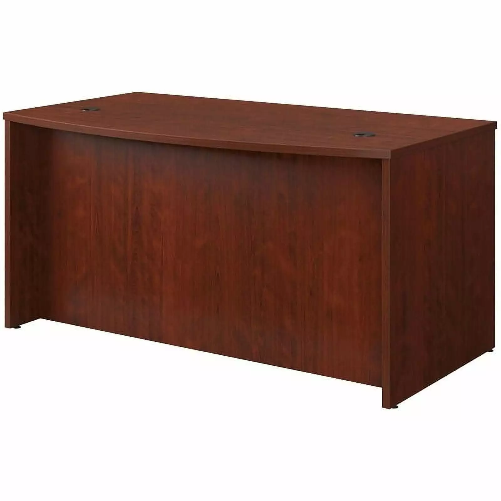 Pemberly Row Engineered Wood Bowfront Executive Desk Classic Cherry Modern Office Desk