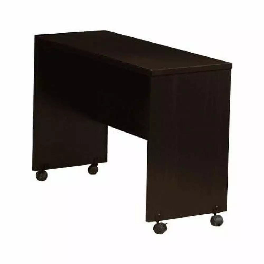 Stylish Dark Brown Finish Desk Return Spacious Display Top Saltoro Sherpi