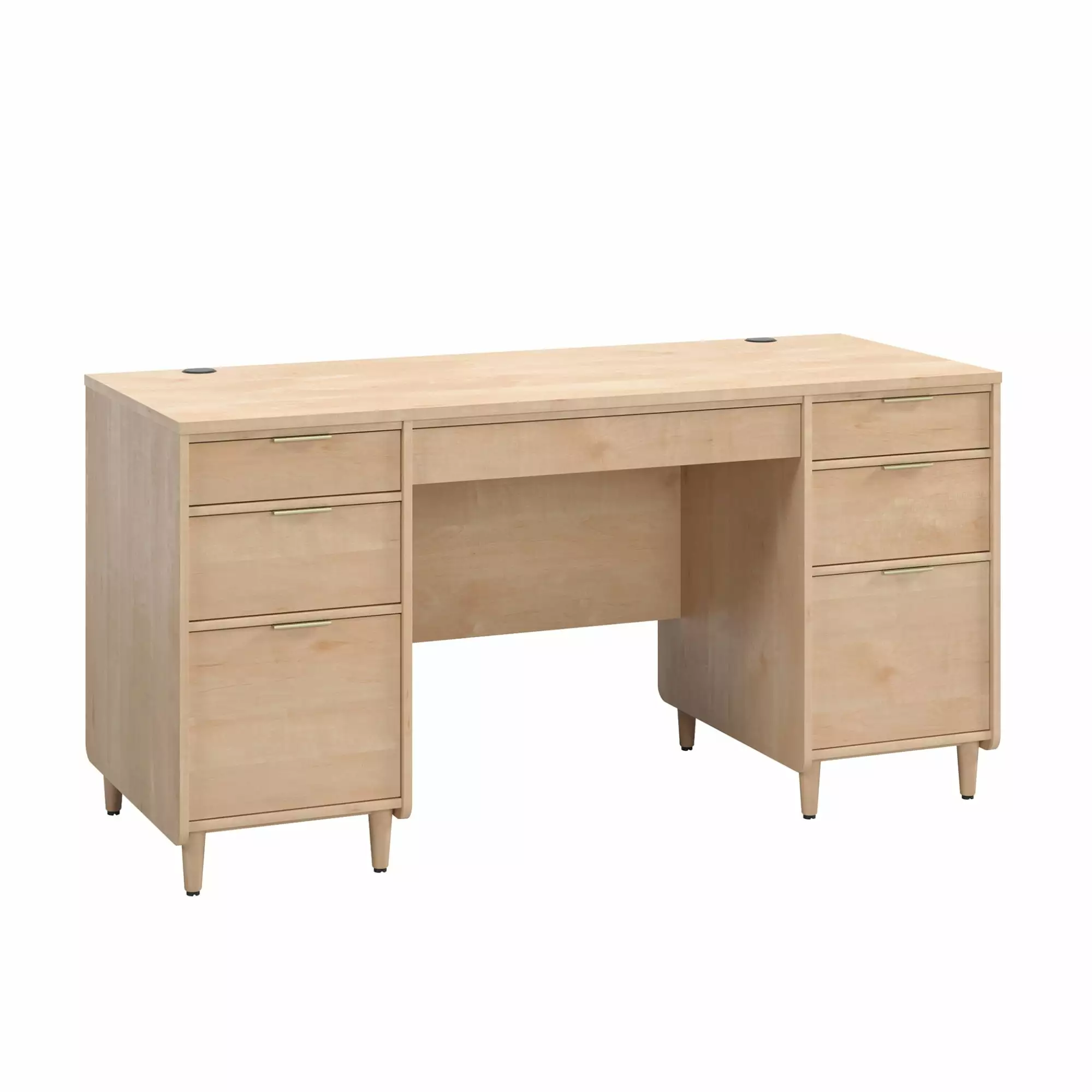 Clifford Place Natural Maple Engineered Wood Executive Desk - Contemporary Office Furniture Sauder
