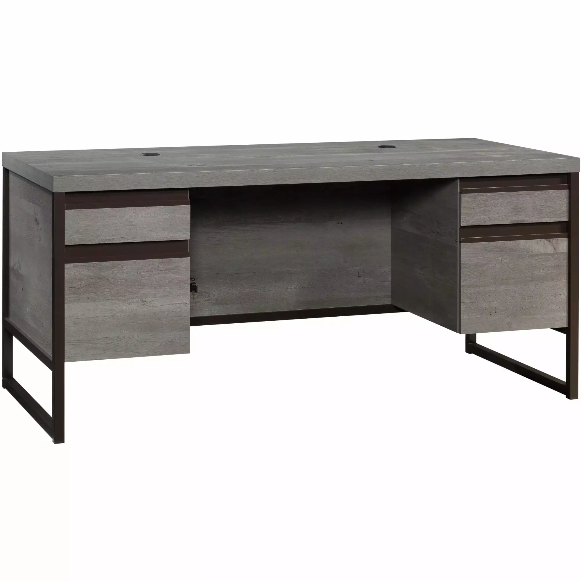 Sauder Manhattan Gate Engineered Wood Executive Desk Mystic Oak