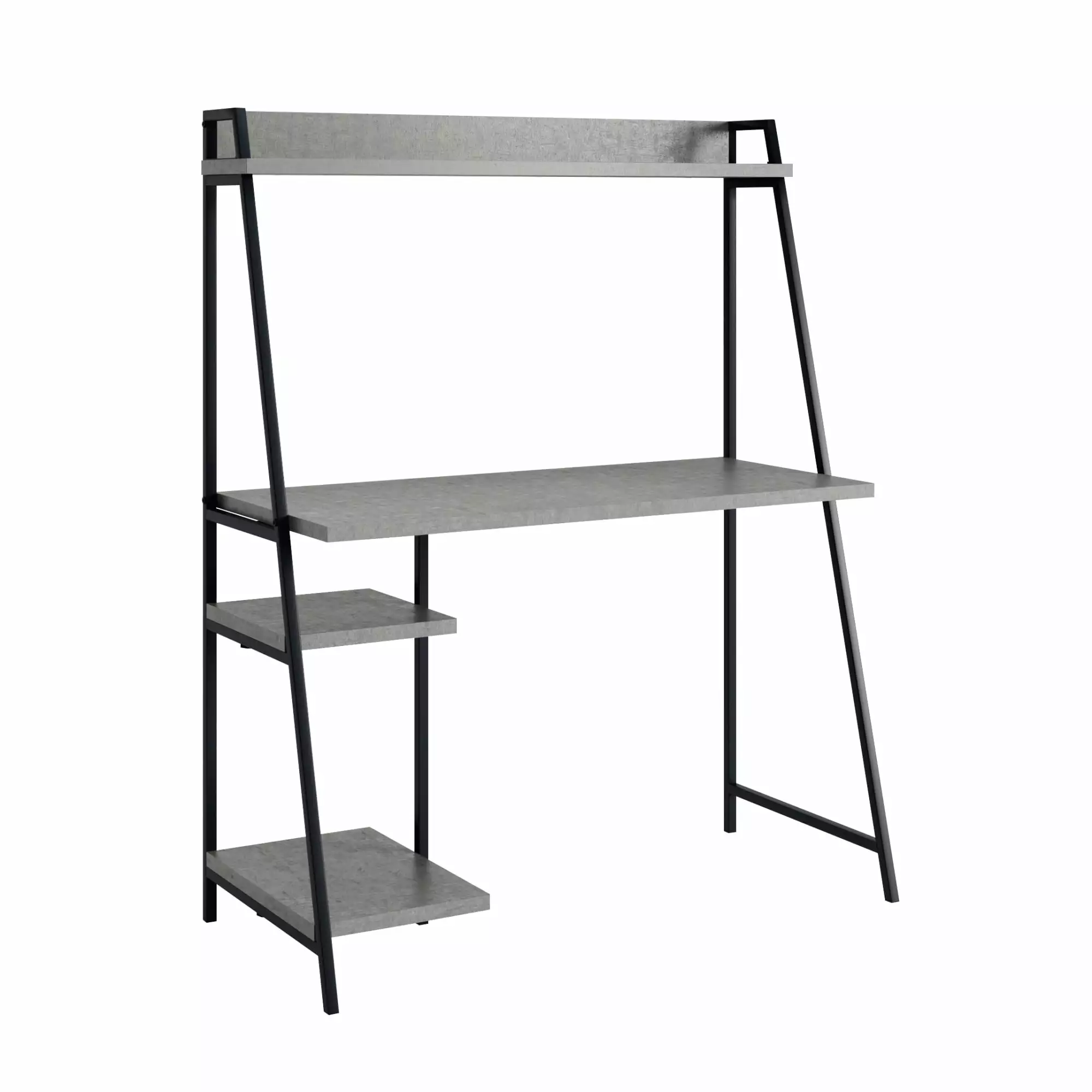 Sauder North Avenue Engineered Wood Desk Hutch Faux Concrete Gray Finish