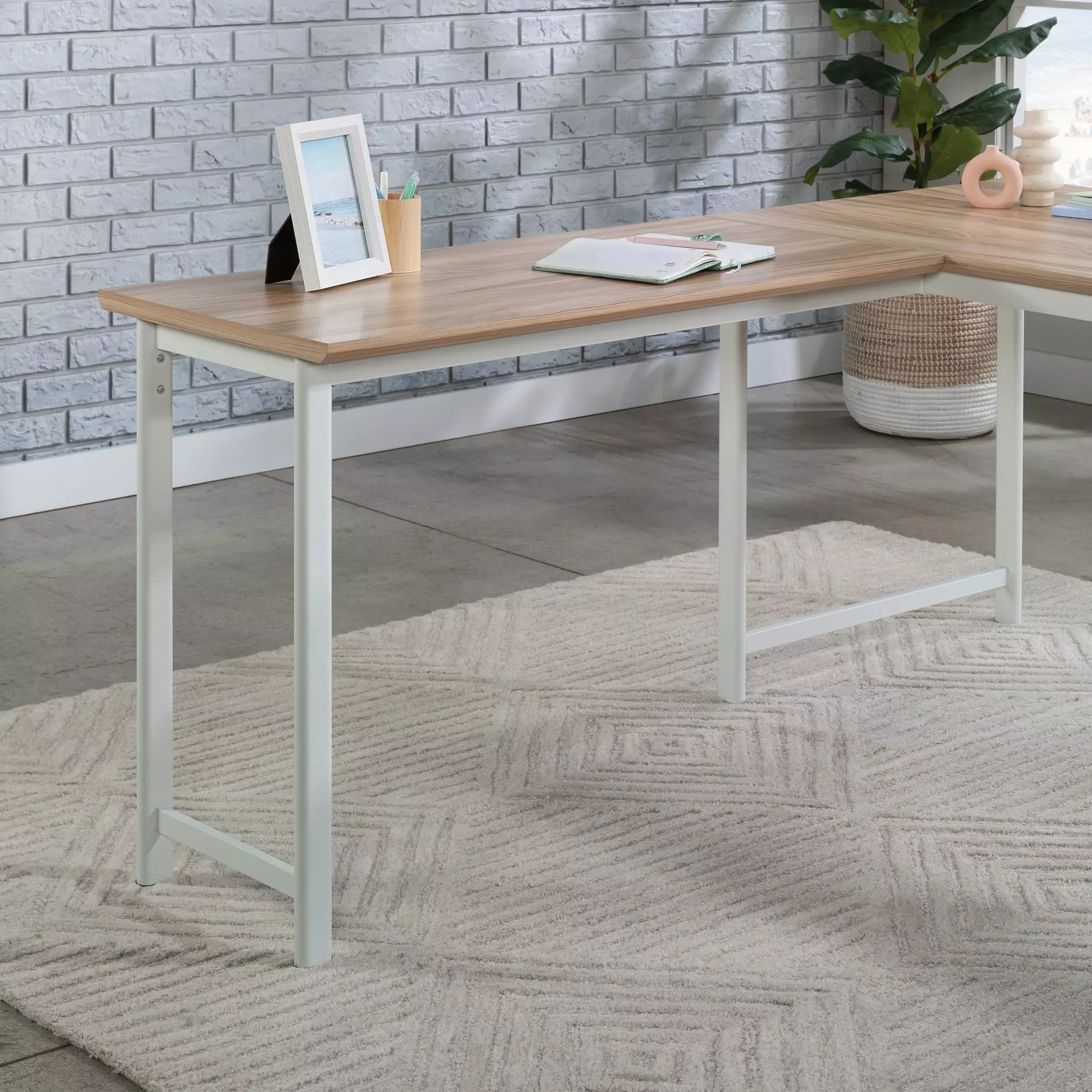 Worksense Sauder Bergen Circle 42 Desk Return Table Kiln Acacia Finish