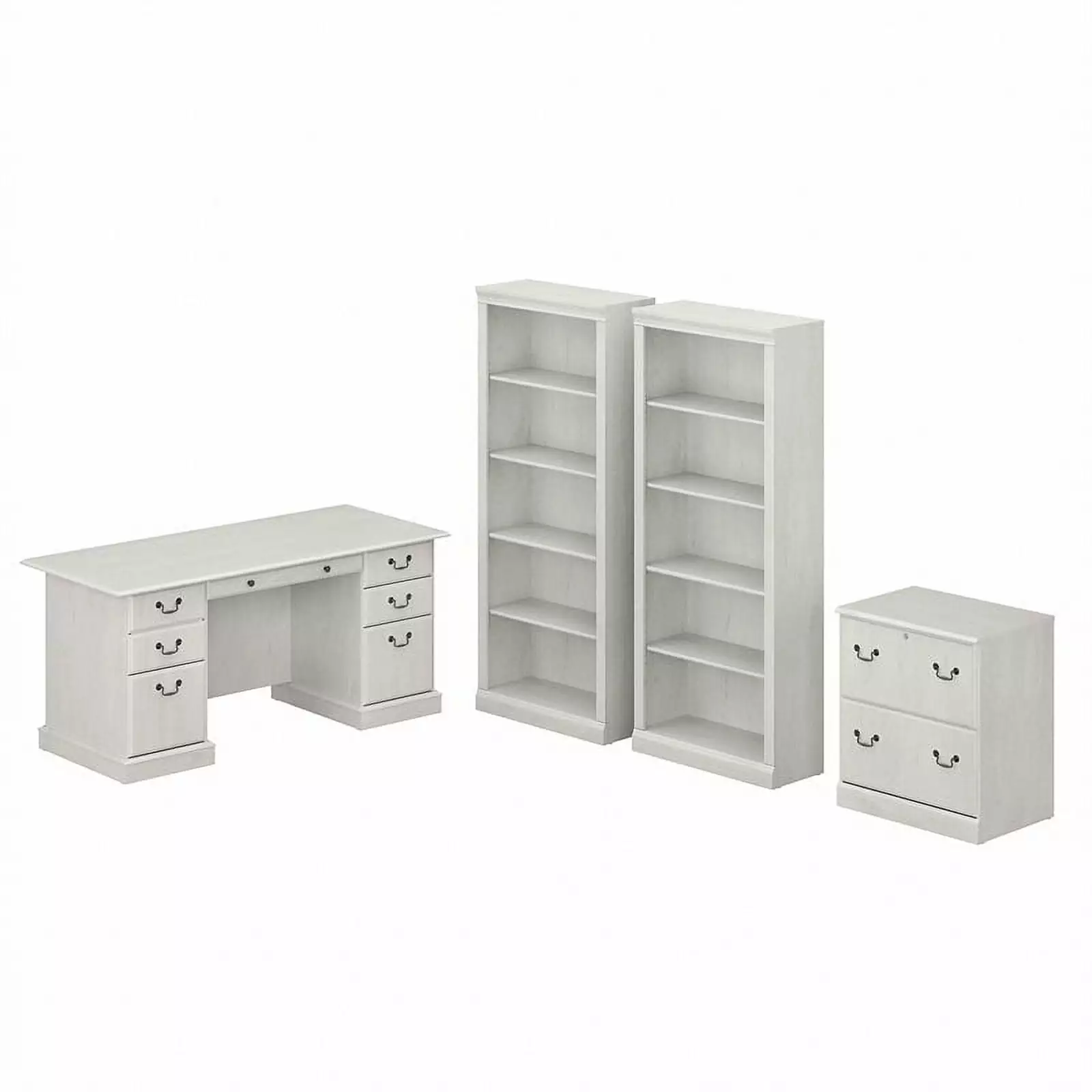 Scranton & Co Furniture Saratoga Executive Desk Storage Set White Oak