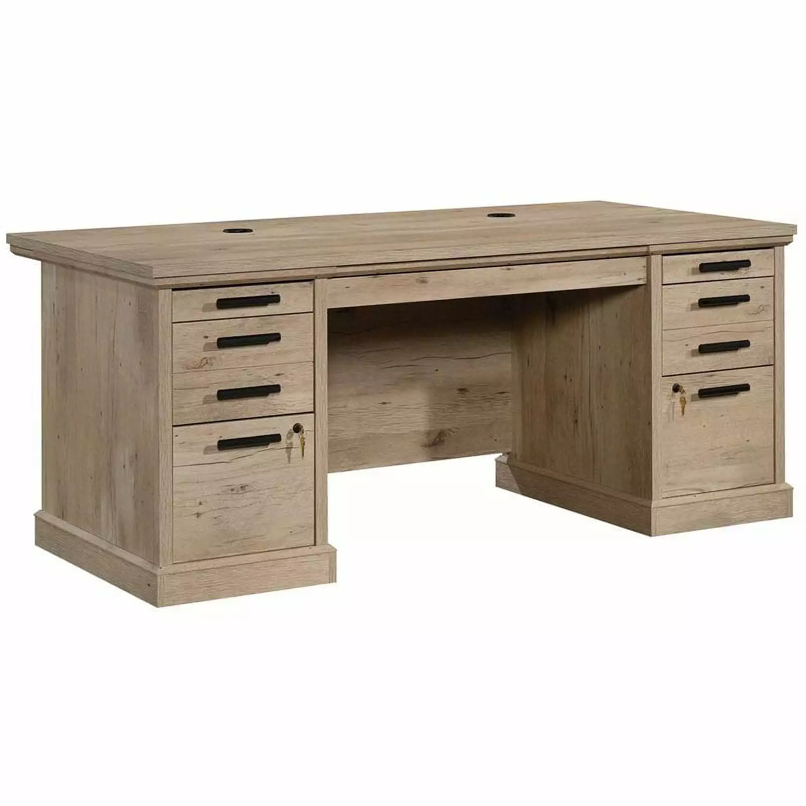UrbanPro 72 Double Pedestal Engineered Wood Executive Desk Prime Oak