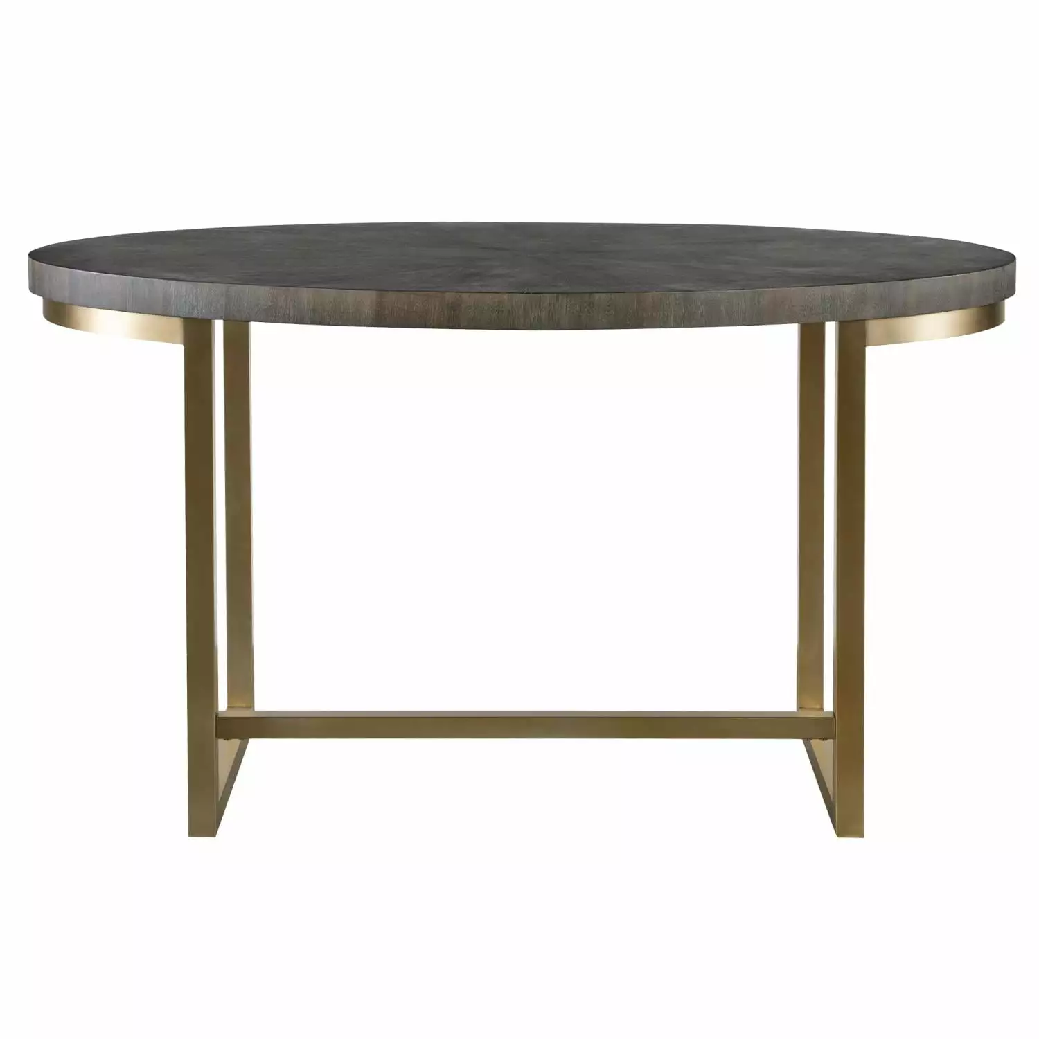 Uttermost Taja Oval Acacia Veneer and Stainless Steel Desk Brass Walnut