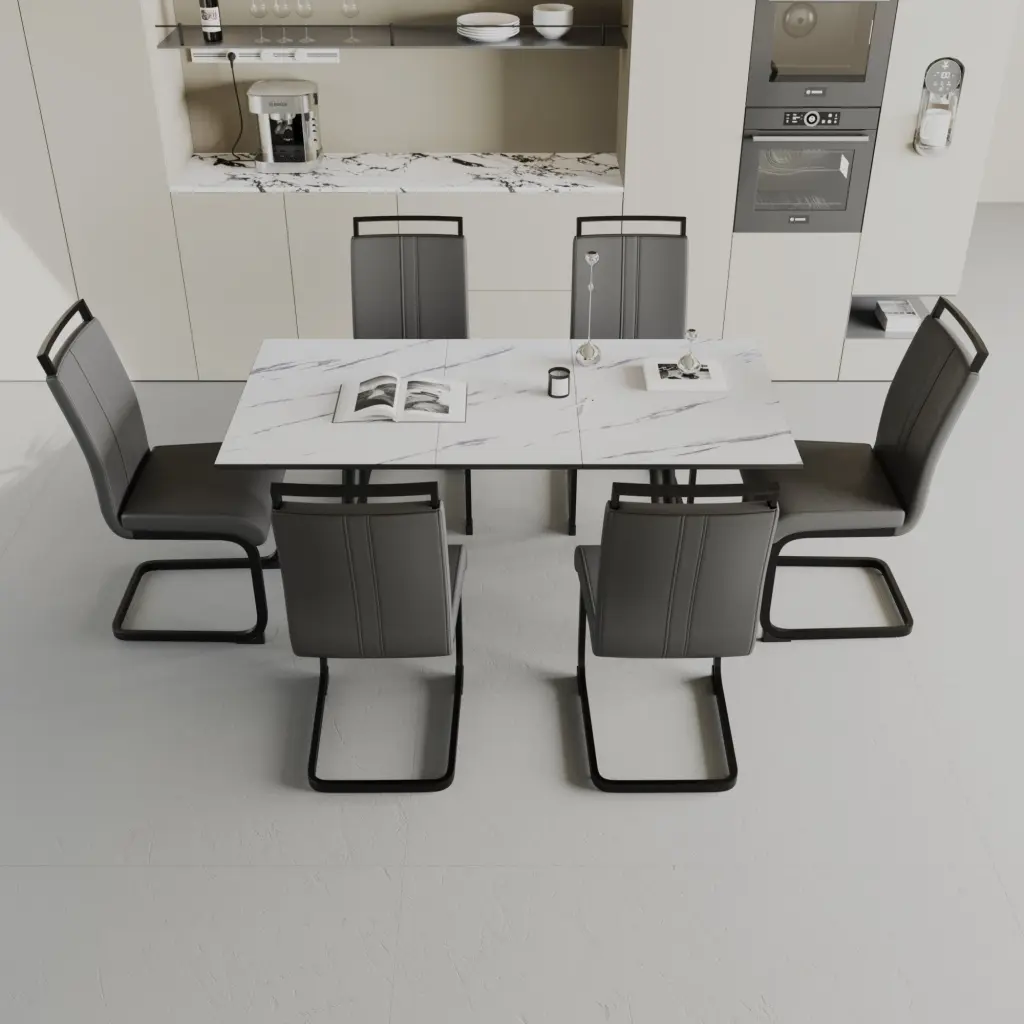Expandable Dining Table Set 2 to 6 People Contemporary Kitchen Table Chairs nuoli furniture