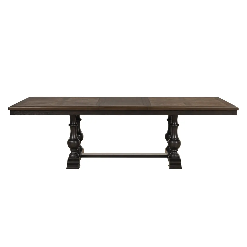 Traditional Timeless Brown 1-Piece Dining Table Self-Storing Extension Leaf kanepe