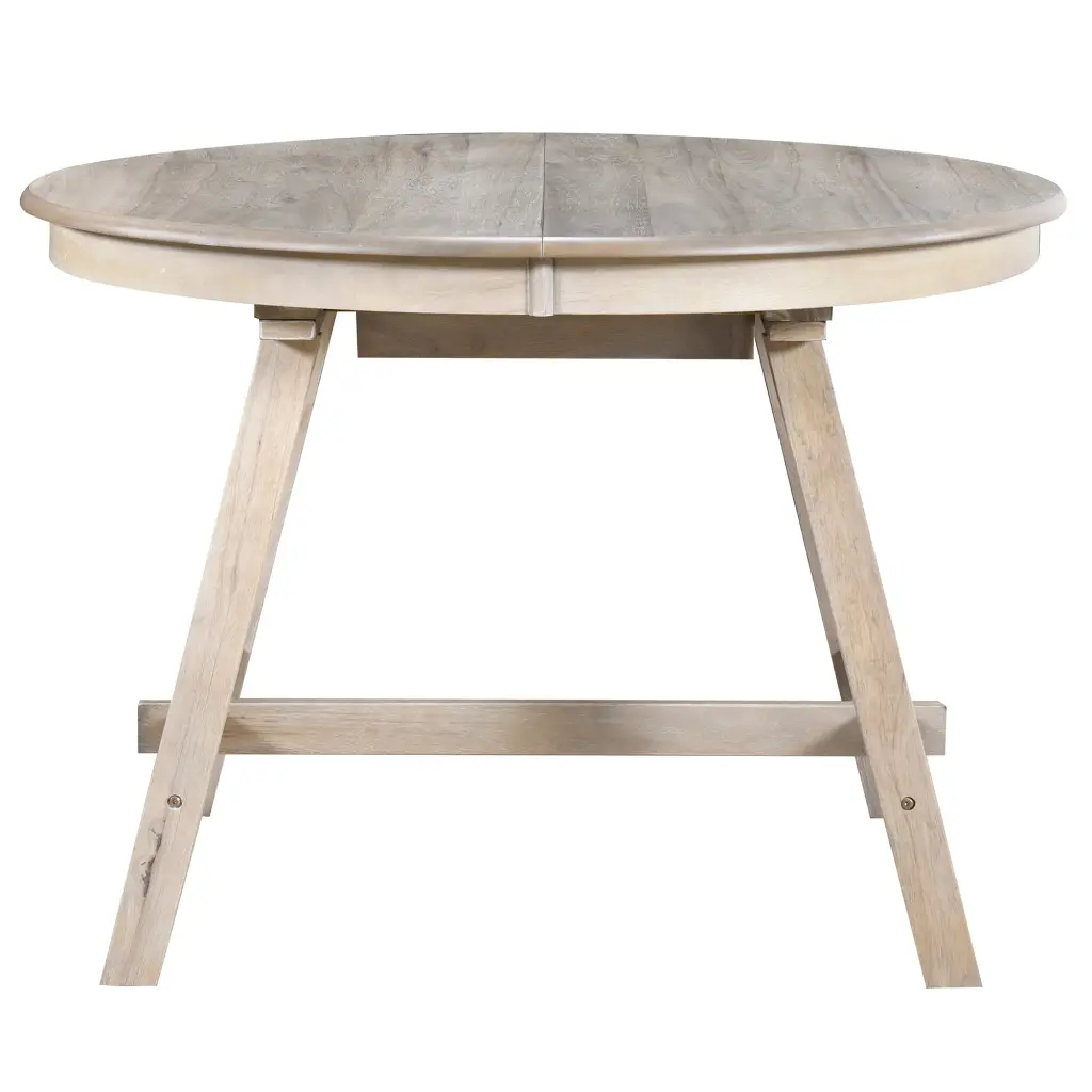 Wood Dining Table Round Extendable Dining Room Natural Finish trexm