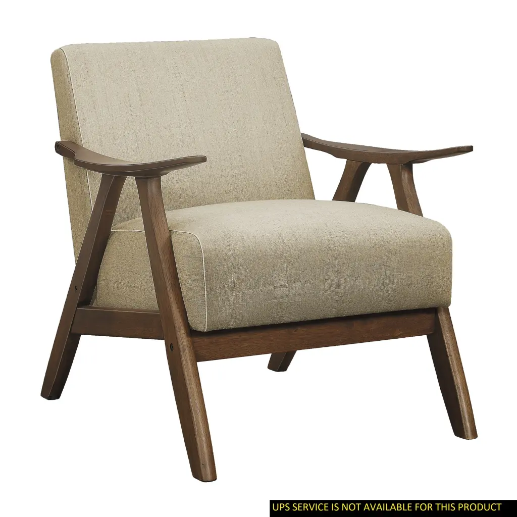 Modern Home Furniture Light Brown Fabric Upholstered Accent Chair - 1 Piece kanepe