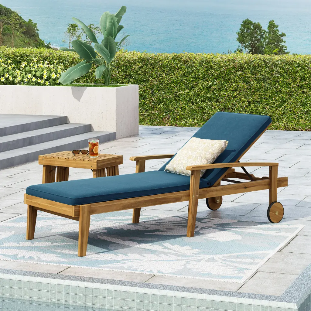 Jason Chaise Lounge Blue Fabric Comfortable Seating nh-comfortcove