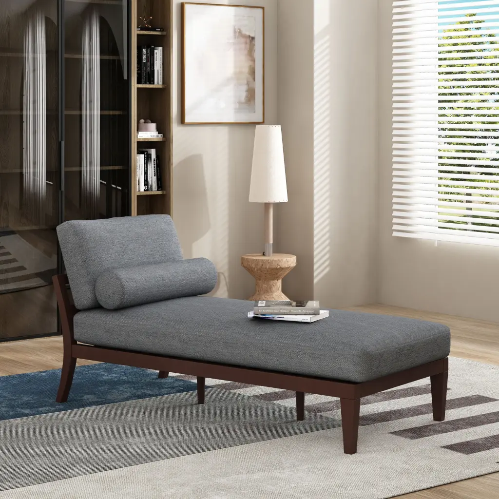 Charcoal Fabric Chaise Lounge - Modern Living Room Recliner Chair nh-perfect home