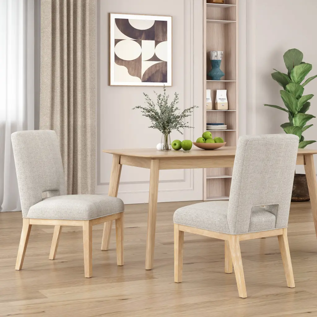 Dining Chair Wheat Fabric Comfortable Kitchen Chair Modern Dining Room Seat nh-cloudhouse