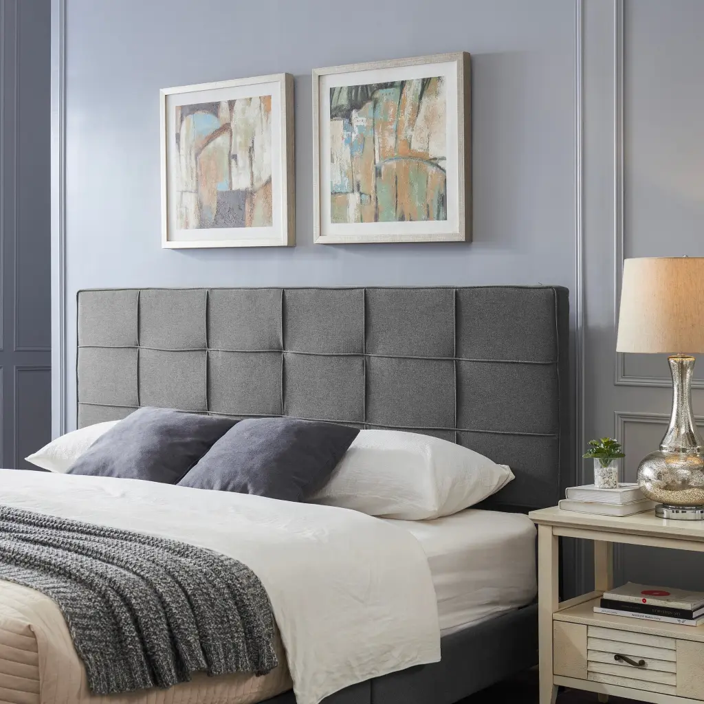 King Cal King Sized Headboard California King Charcoal Grey Fabric nh-sunfay