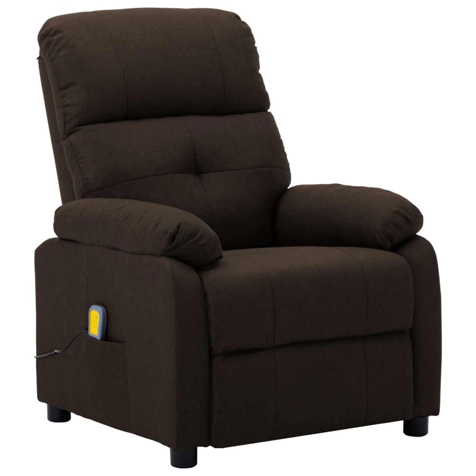 ikayaa Massage Recliner Chair Dark Brown Fabric Comfortable Living Room Reclining Chair