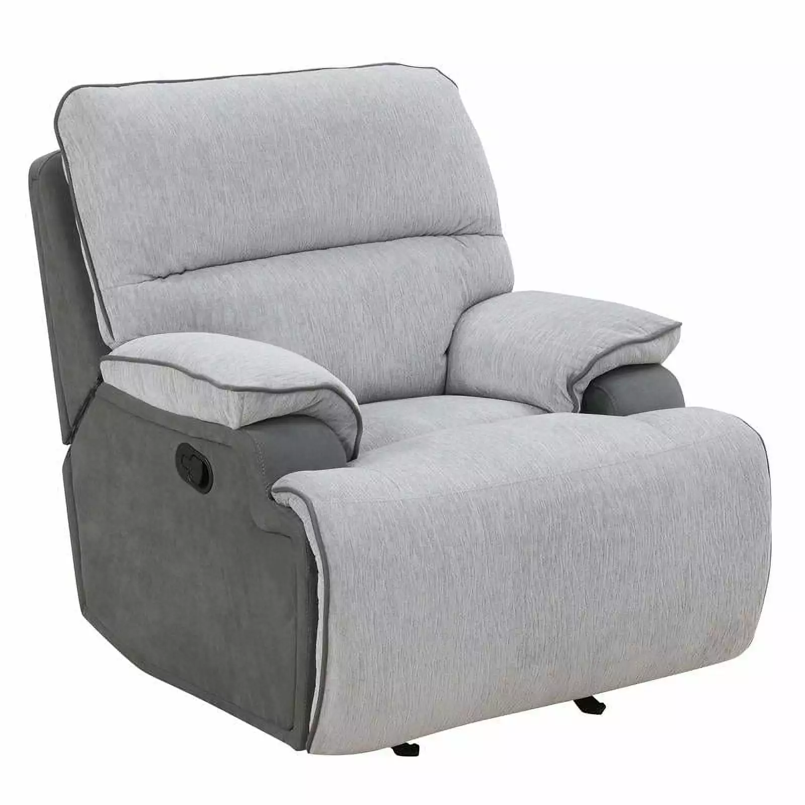 Bowery Hill Transitional Fabric Recliner Chair Gray Finish